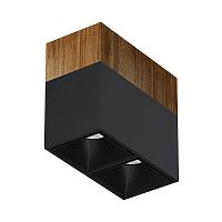 Накладной светодиодный светильник Ledron KUBING 2 Wooden 160 Black