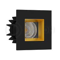 Светильник встраиваемый FAST TOP SQ MINI Black-Gold Ledron неповоротный LED